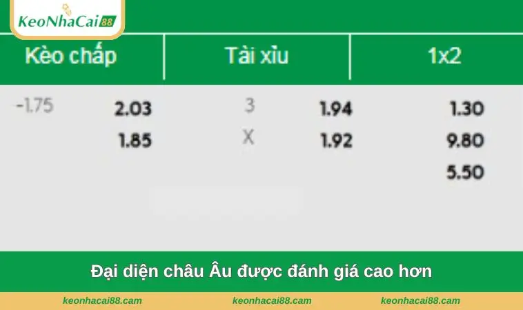 Đại diện châu Âu được đánh giá cao hơn