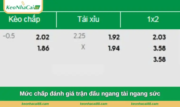 Mức chấp đánh giá trận đấu ngang tài ngang sức