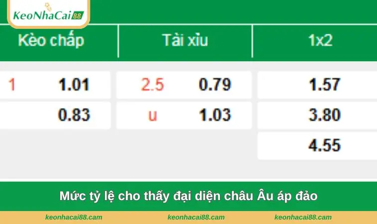 Mức tỷ lệ cho thấy đại diện châu Âu áp đảo